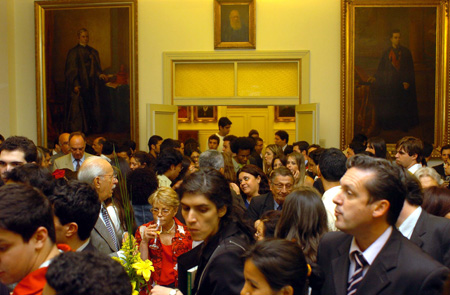 Coquetel de lançamento do livro Estado de Direito Já!  Os trinta anos da Carta aos Brasileiros, na Sala Visconde de São Leopoldo, na Faculdade de Direito da USP, em 8 de agosto de 2007. Foto: Brígida Rodrigues